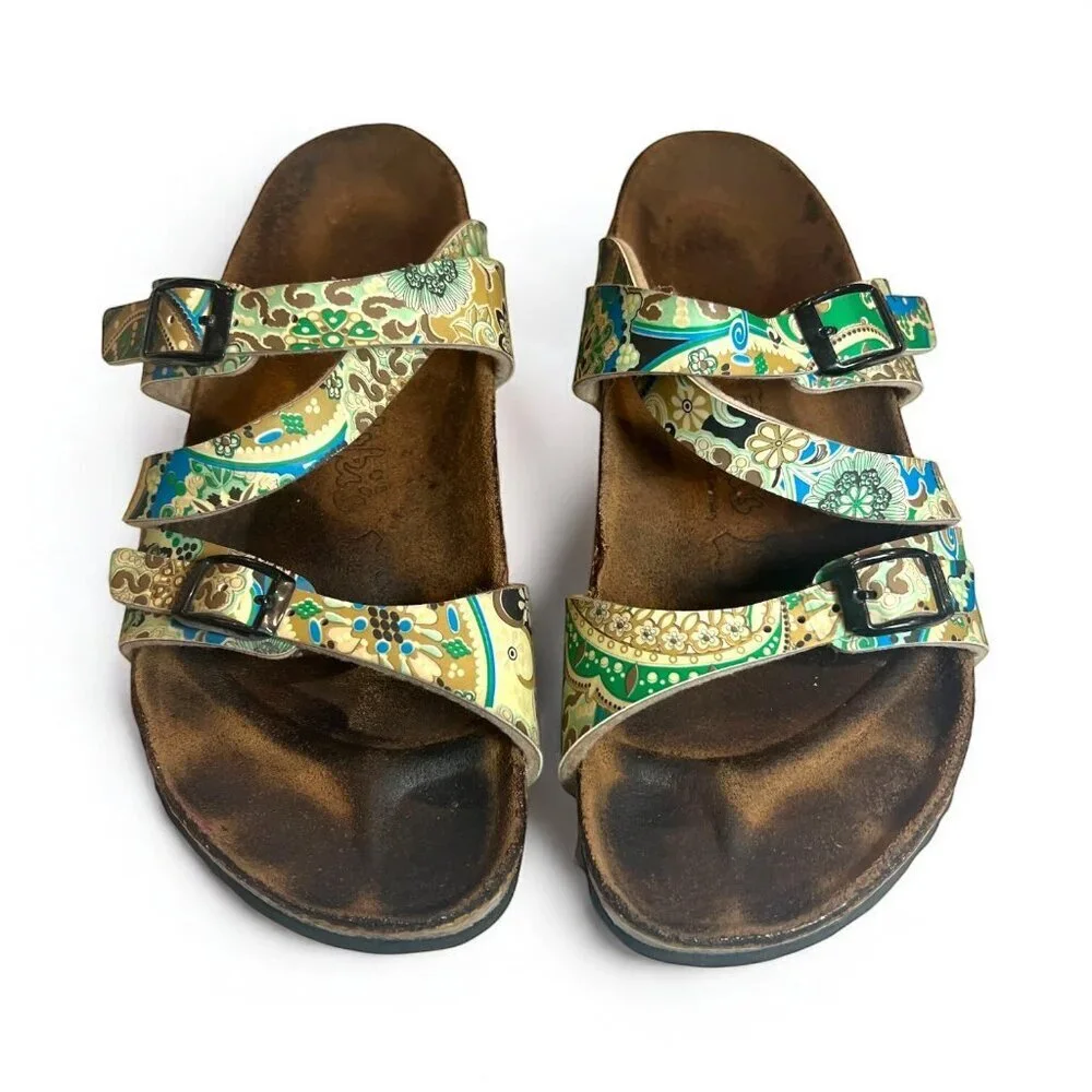 Birkis Birkenstock Floral paisley sandals 38 EUR 7-7.5 US - Picture 1 of 5